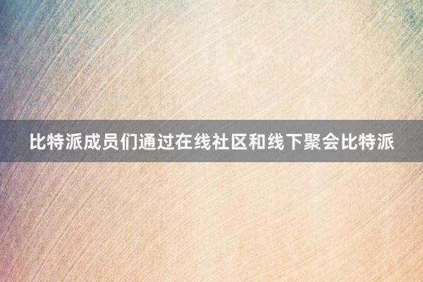 比特派成员们通过在线社区和线下聚会比特派