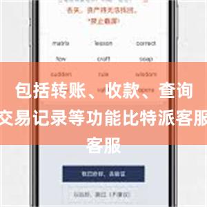 包括转账、收款、查询交易记录等功能比特派客服